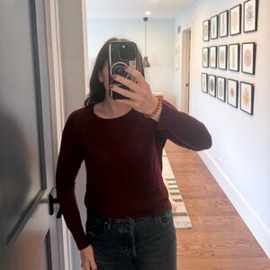 Zara Deep Red Long Sleeve sweater